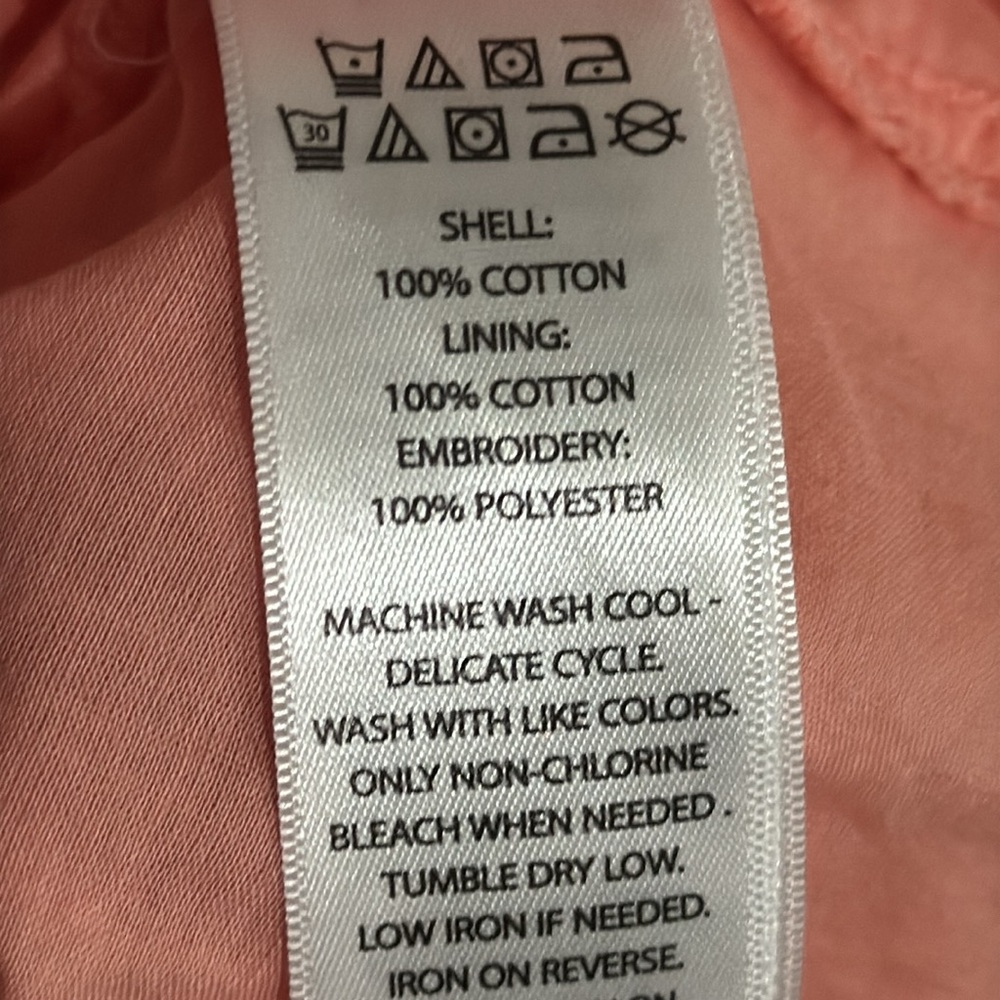 Lucky Brand Coral Midi Dress with White embroidered Floral Details Women's SzXS - Picture 8 of 10